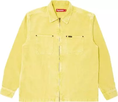 Рубашка Supreme Washed Corduroy Zip Up 'Yellow', желтый