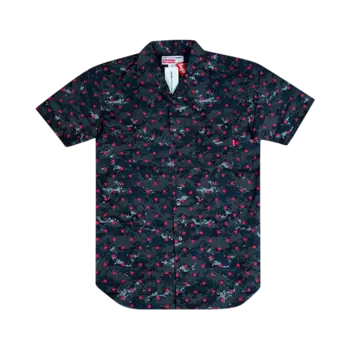 РУБАШКА Supreme x Comme des Garons с петлевым воротником темно-синего цвета