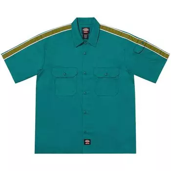 Рубашка Supreme x Dickies Stripe Short-Sleeve Work Shirt, бирюзовый
