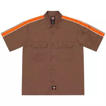 Рубашка Supreme x Dickies Stripe Short-Sleeve Work Shirt, коричневый