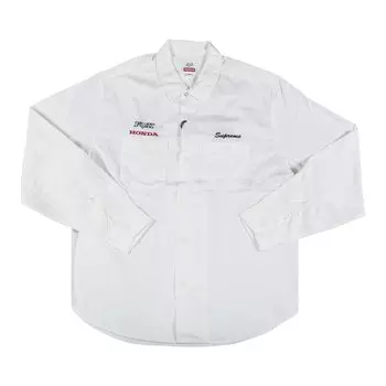 Рубашка Supreme x Honda Fox Racing Work Shirt 'White', белый