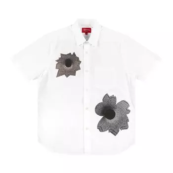 Рубашка Supreme x Nate Lowman Short-Sleeve Shirt 'White', белый