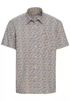 Рубашка светло-коричневого цвета с короткими рукавами и цветочным узором по всей поверхности Camel Active, хаки