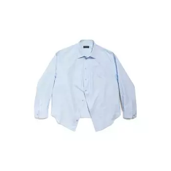 Рубашка Swing из светло-голубого хлопкового поплина BALENCIAGA, синий