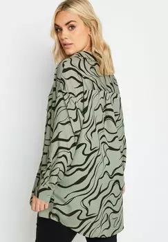 Рубашка Swirl Print Yours Clothing, зеленая