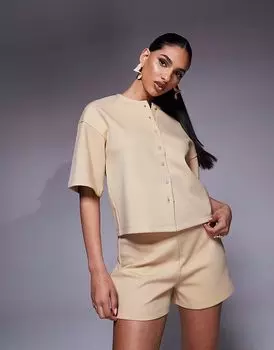 Рубашка свободного кроя ASOS DESIGN с короткими рукавами цвета лимона