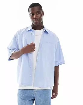 Рубашка свободного кроя ASOS DESIGN в синюю клетку