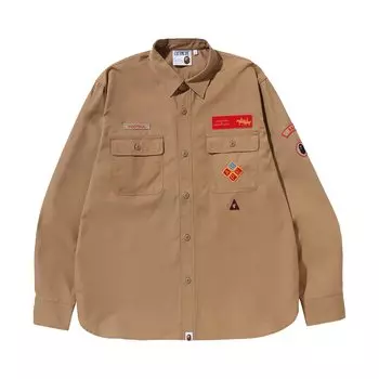 Рубашка свободного кроя BAPE Boyscout, цвет Бежевый