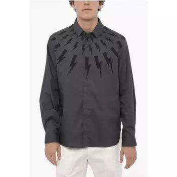 Рубашка свободного кроя FAIRISLE THUNDERBOLT Neil Barrett, Gray