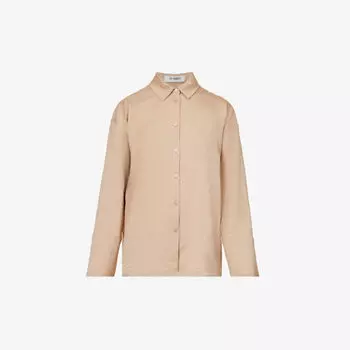 Рубашка свободного кроя из эластичного атласа Mimi с монограммным узором 4Th & Reckless, оранжевый