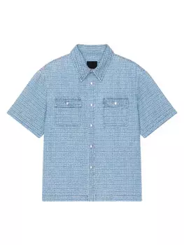 Рубашка свободного кроя из денима 4G Givenchy, синий
