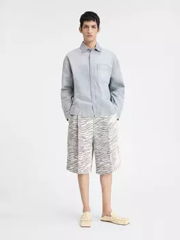 Рубашка свободного кроя из денима JACQUEMUS The de-Nmes denim shirt, цвет Grey/Off-White