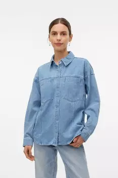 Рубашка свободного кроя из денима Vero Moda, синий