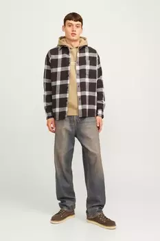 Рубашка свободного кроя из фланели Jack & Jones, синий
