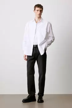 Рубашка свободного кроя из поплина H&M, белый