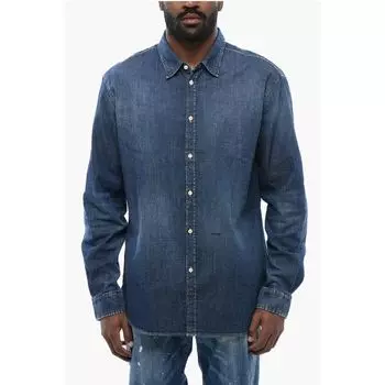 Рубашка свободного кроя из шамбре Dsquared2, Blue