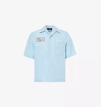 Рубашка свободного кроя из ткани с короткими рукавами для бильярда Amiri, цвет ocean sky