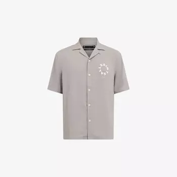 Рубашка свободного кроя из ткани с принтом логотипа Tierra Allsaints, серый