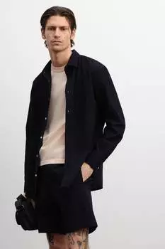 Рубашка свободного кроя из ткани сирсакер H&M, синий
