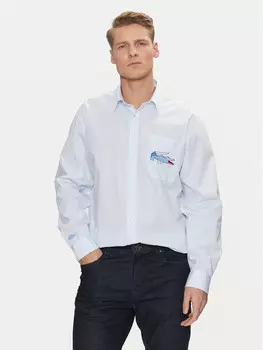 Рубашка свободного кроя Lacoste, голубой
