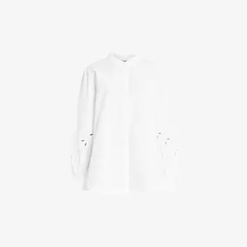 Рубашка свободного кроя marcie val из органического хлопка с вышитыми манжетами Allsaints, белый