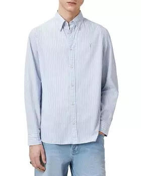 Рубашка свободного кроя на пуговицах ALLSAINTS, синий