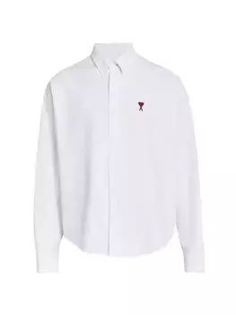 Рубашка свободного кроя на пуговицах спереди Ami Paris, цвет rose