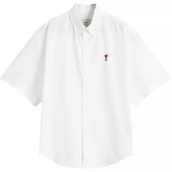 Рубашка свободного кроя, однотонная Ami Paris, белый