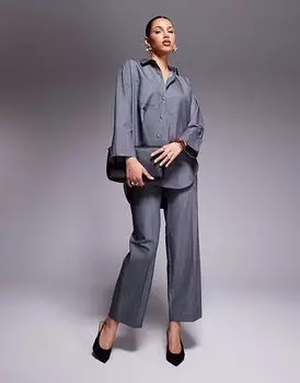 Рубашка свободного кроя River Island серого цвета