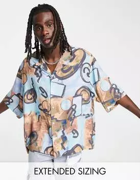 Рубашка свободного кроя с абстрактным рисунком ASOS DESIGN