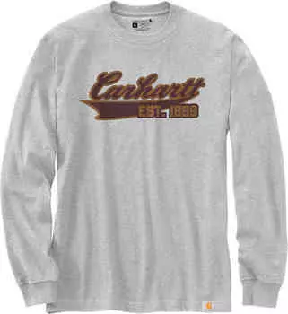 Рубашка свободного кроя с длинными рукавами и графикой Carhartt, серый