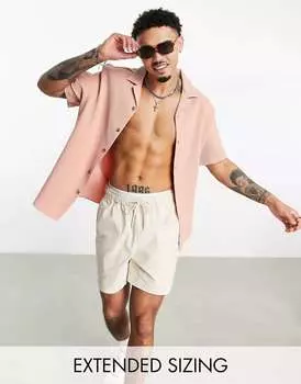 Рубашка свободного кроя с глубоким воротником ASOS пыльно-розового цвета