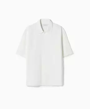 Рубашка свободного кроя с короткими рукавами Bershka Relaxed Fit Short Sleeve, белый