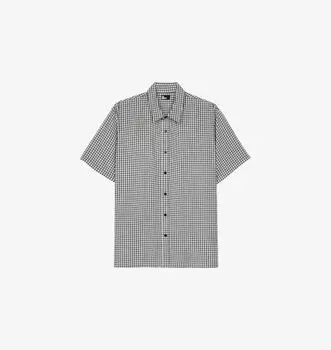 Рубашка свободного кроя с короткими рукавами и принтом «Grid-Print» The Kooples, белый