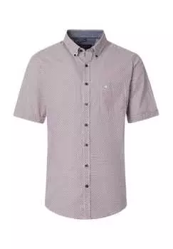 Рубашка свободного кроя с короткими рукавами и воротником на пуговицах Casamoda, красный