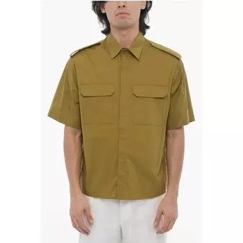 Рубашка свободного кроя с короткими рукавами и двойным нагрудным карманом Neil Barrett, Green