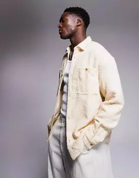 Рубашка свободного кроя с квадратным воротником в стиле 90-х в цвете экрю ASOS DESIGN