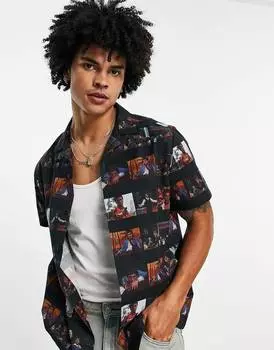 Рубашка свободного кроя с принтом \"Лицо со шрамом\" ASOS DESIGN