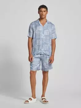 Рубашка свободного кроя с узором пейсли THE KOOPLES, светло-голубой