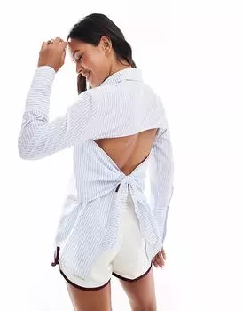 Рубашка свободного кроя с завязками сзади ASOS DESIGN в полоску