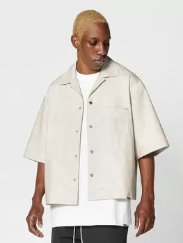 Рубашка свободного кроя Sumwon из искусственной кожи, абрикосовый