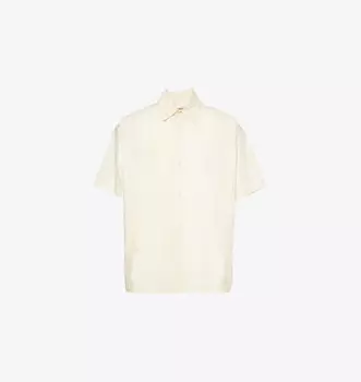 Рубашка свободного кроя Teorya из хлопковой смеси с короткими рукавами Uma Wang, белый