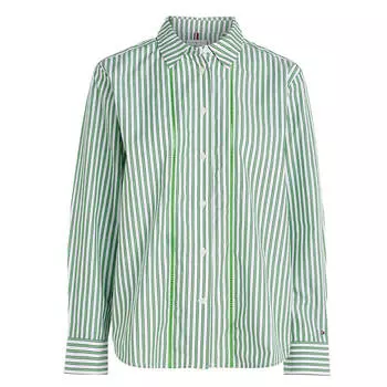 Рубашка свободного кроя Tommy Hilfiger Fit Stripe, зеленый/белый