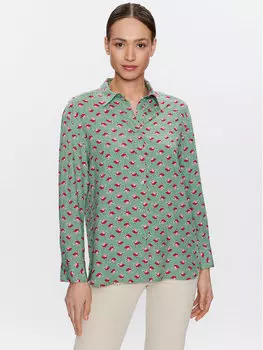 Рубашка свободного кроя United Colors Of Benetton, зеленый