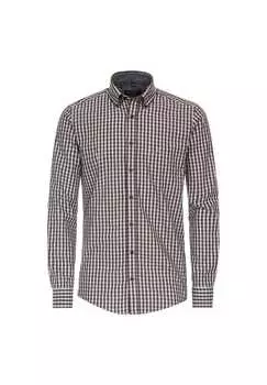 Рубашка свободного кроя в клетку Casamoda, коричневый