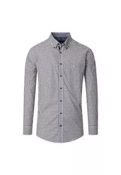 Рубашка свободного кроя в клетку Casamoda, серый