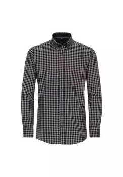 Рубашка свободного кроя в клетку Casamoda, синий