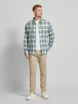 Рубашка свободного кроя в клетку тартан THE KOOPLES, синий