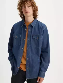 Рубашка свободного кроя в стиле вестерн Levi's, цвет Indigo Rinse - Dark Wash