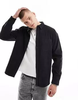 Рубашка свободного кроя вельвета в стиле 90-х годов ASOS DESIGN черного цвета